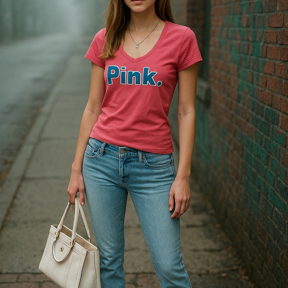 Miss Pink Red V-Neck T-Shirt